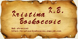 Kristina Boškoćević vizit kartica